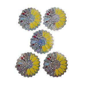 10 pc glitter RN Nurse sunflower acrylic flat back charm for badge reels keyring